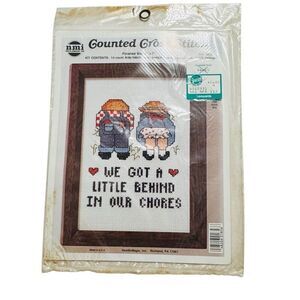 NMI Counted Cross Stitch Kit - We Got A Little Behind in Our Chores 5"x7" 1856